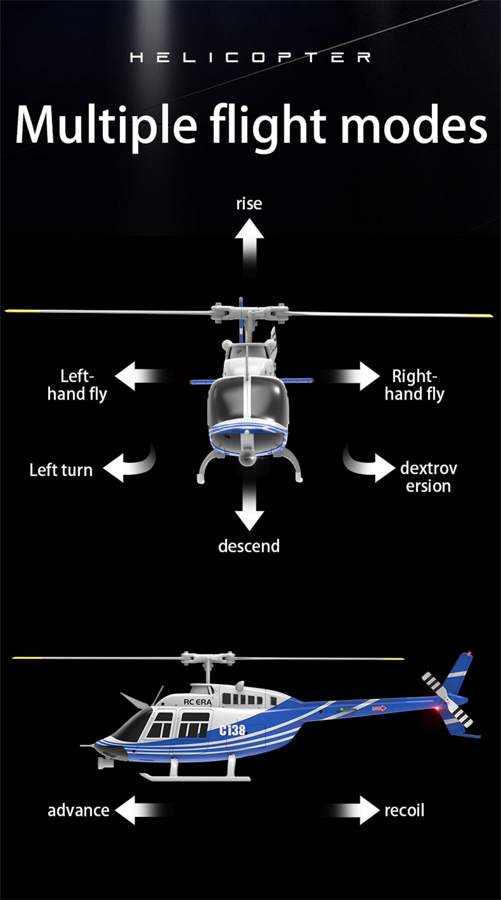 RC-ERA-C138-Bell-206-24G-6CH-6-Achsen-Gyroskop-133-Maszligstab-Houmlhenhalte-Modus-flybarless-RC-Hub-2016971-11